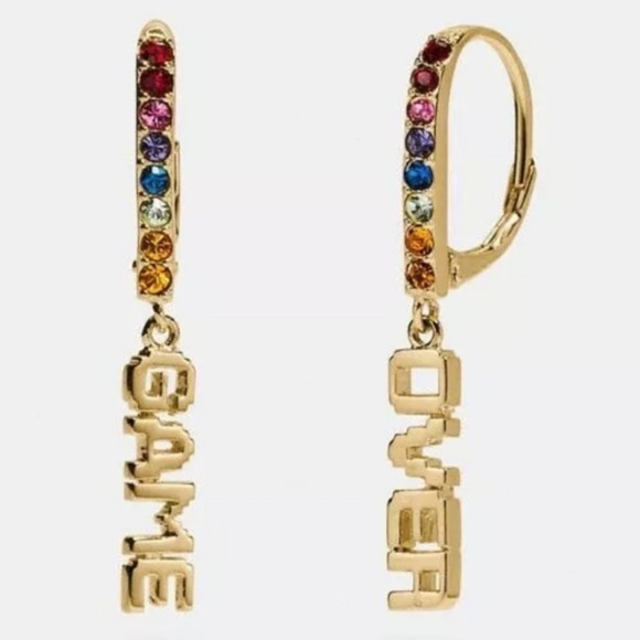 Coach NEW NWT PAC-Man Game Over Arcade Earrings - Picture 3 of 5